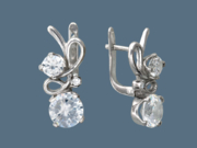 СЕРЬГИ с фианитами из СЕРЕБРА 925